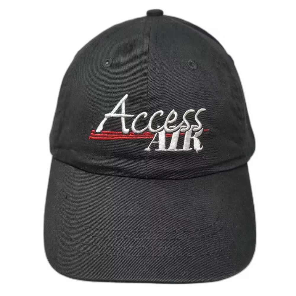 Falcon Baseball Cap Black White Hat OS Strapback Embroidered Access Air Logo